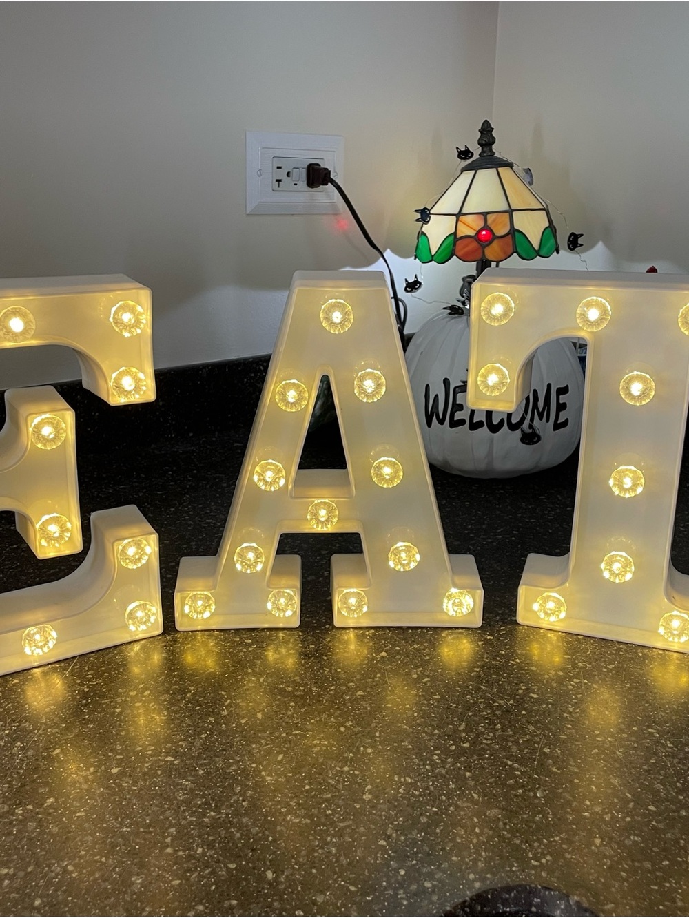 LED Marquee Letters "EAT" – White Decorative Party Sign